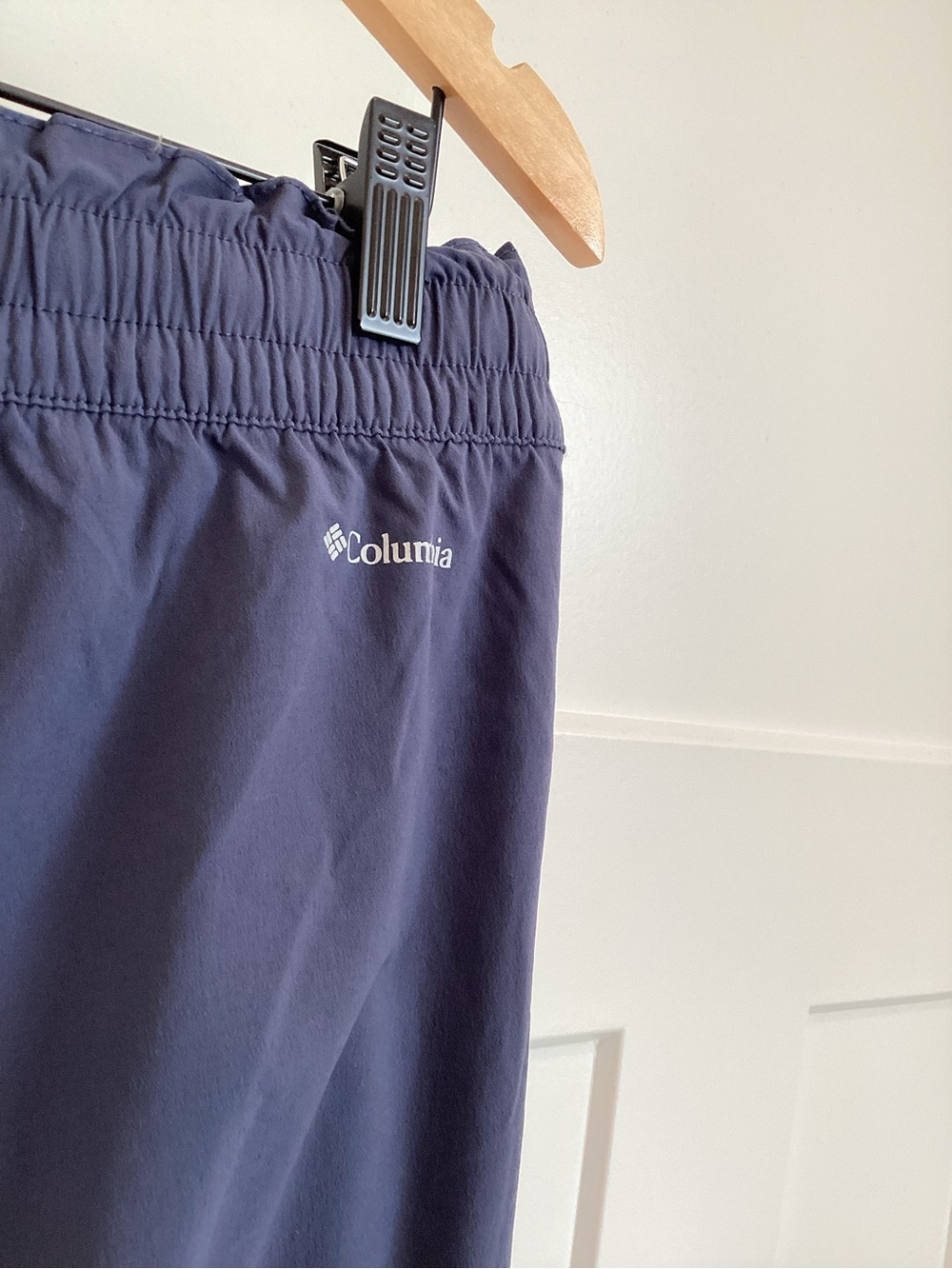 Columbia Cropped Hiking Pant High Rise Elastic Waist Size Large Blue Gray - Picture 5 of 8